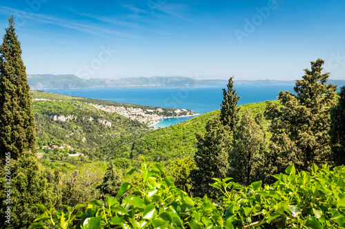 Fototapeta Naklejka Na Ścianę i Meble -  Bay on Adriatic Sea with town Rabac in Istria, Croatia