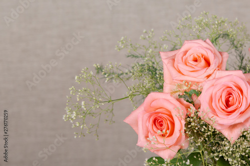 Background with a bouquet of beautiful roses for congratulations © Galina Semenko
