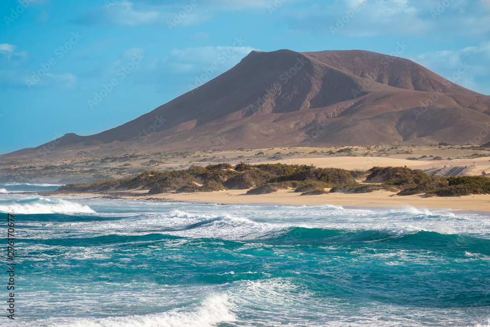 view of burro beach, est coast of fuerteventura