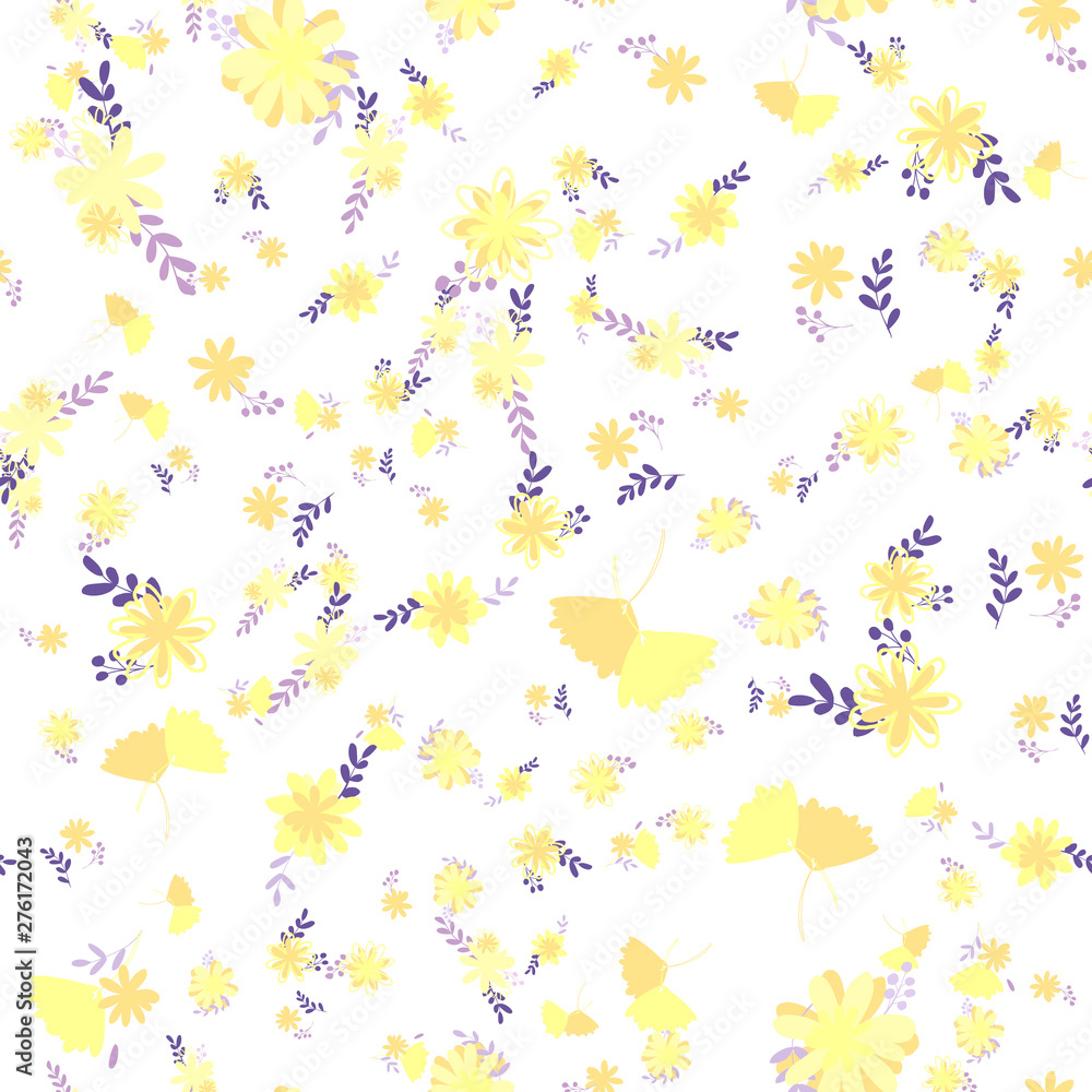yellow warm simple plain vector smooth flowers in seamless pattern yellow warm simple plain vector smooth flowers in seamless pattern