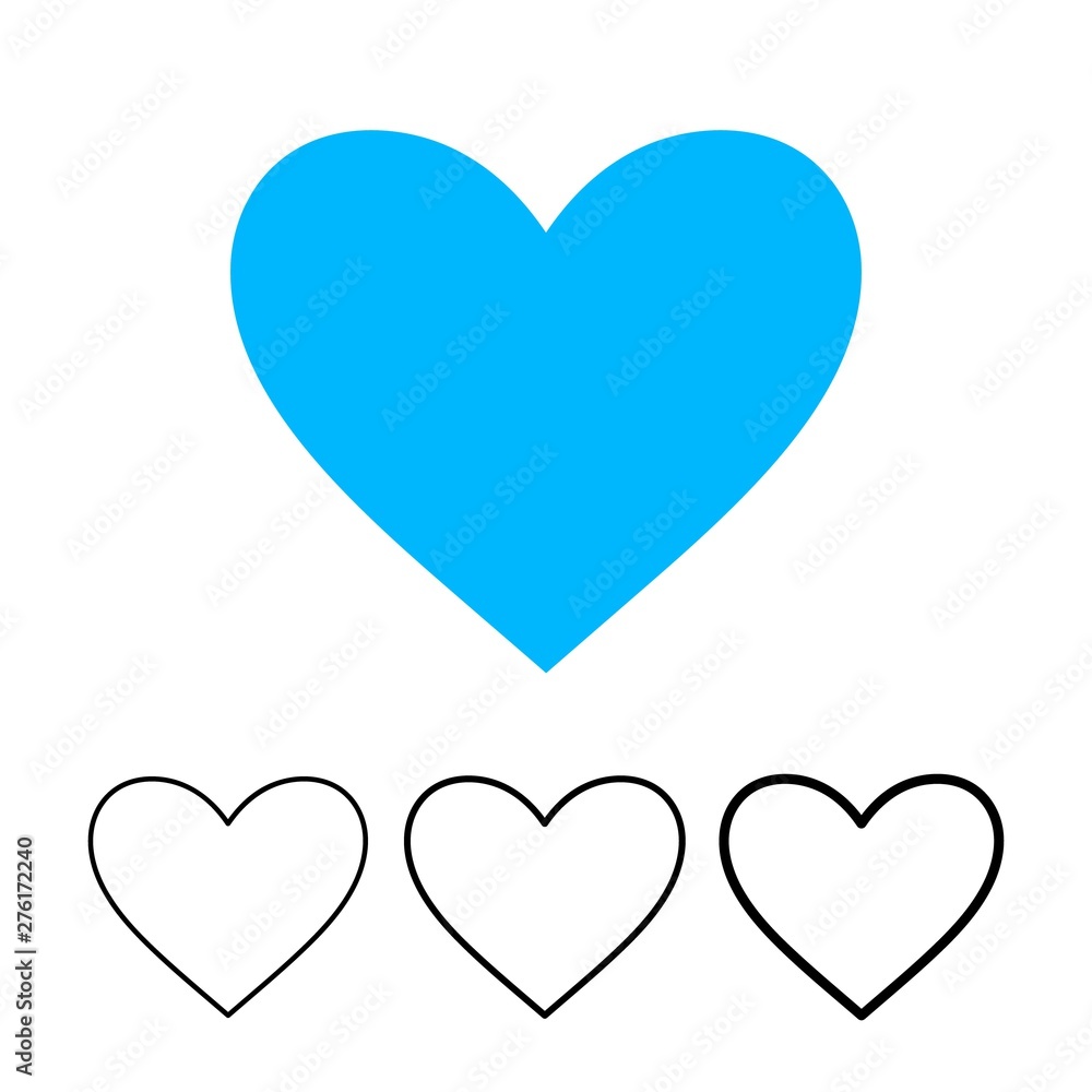 Vector heart icon, ready concept design element for website and app. Heart shaped button. Button add to favorites or i like.