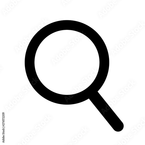 Simple vector magnifier icon. Magnifying glass icon for search bar design.