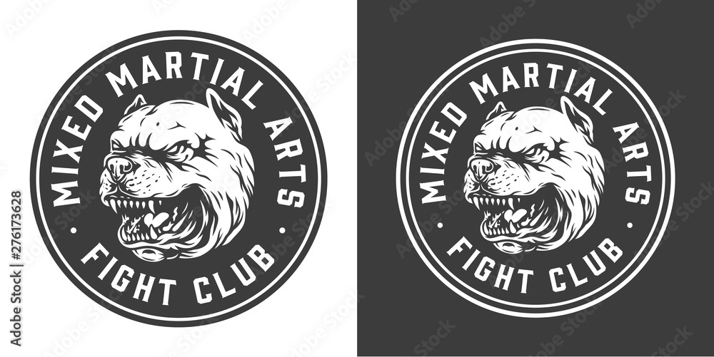 Obraz premium Vintage fight club monochrome round label