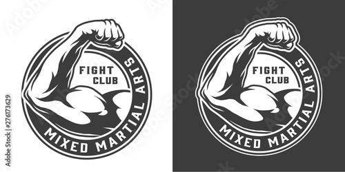 Vintage monochrome fight club emblem
