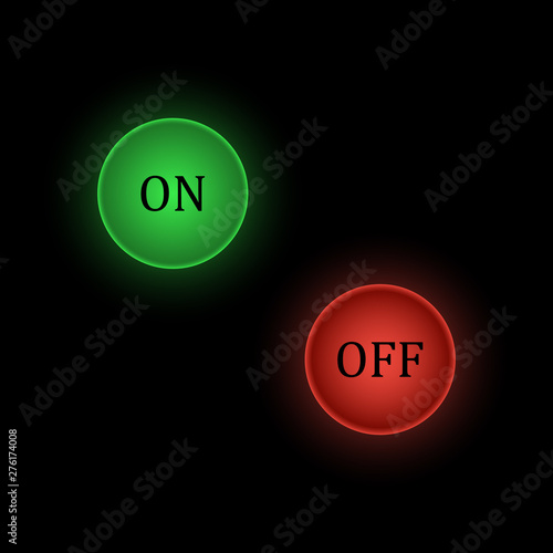 On and off toggle switch button vector image