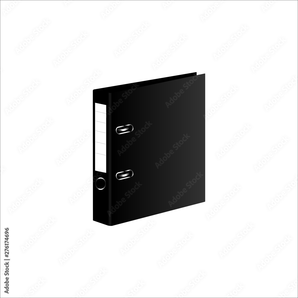 black office folder for storing papers, vector image black office folder for storing papers, vector image