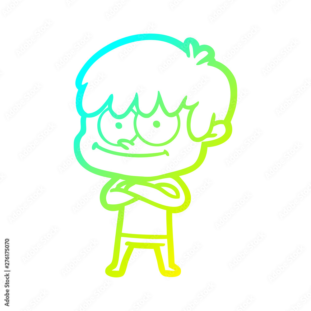 cold gradient line drawing happy cartoon man cold gradient line drawing happy cartoon man