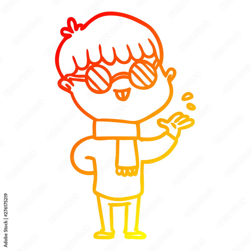 warm gradient line drawing cartoon boy wearing spectacles warm gradient line drawing cartoon boy wearing spectacles