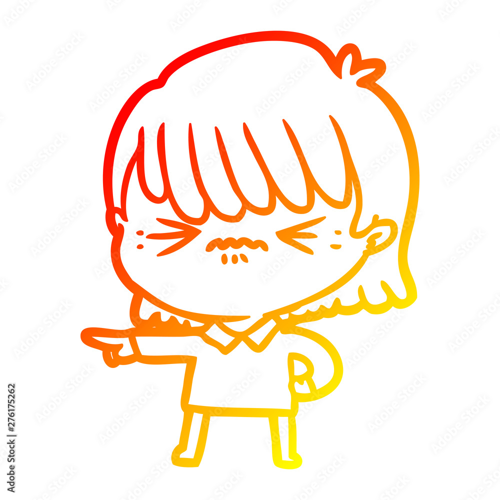 warm gradient line drawing annoyed cartoon girl making accusation warm gradient line drawing annoyed cartoon girl making accusation