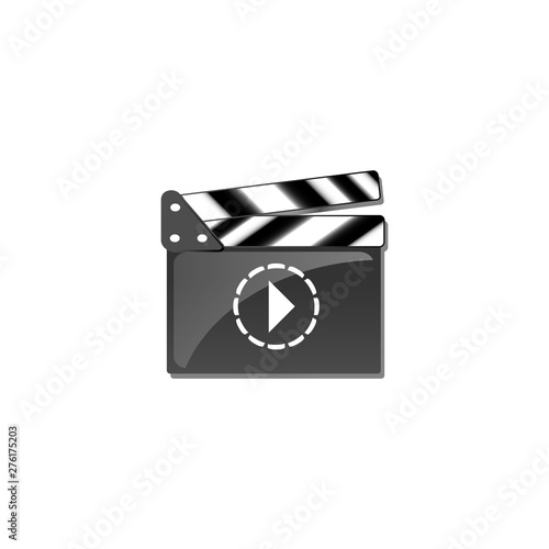 Movie numerator, clapperboard icon, vector design.