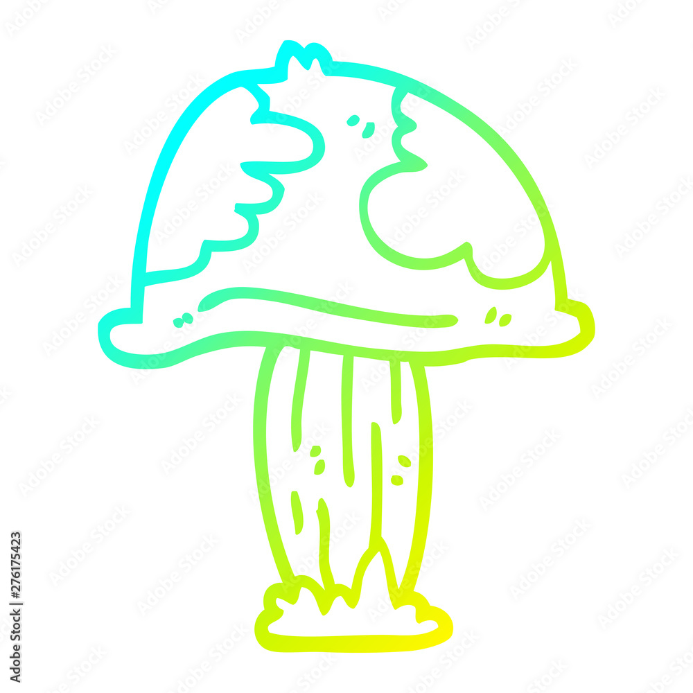 cold gradient line drawing cartoon wild mushroom cold gradient line drawing cartoon wild mushroom