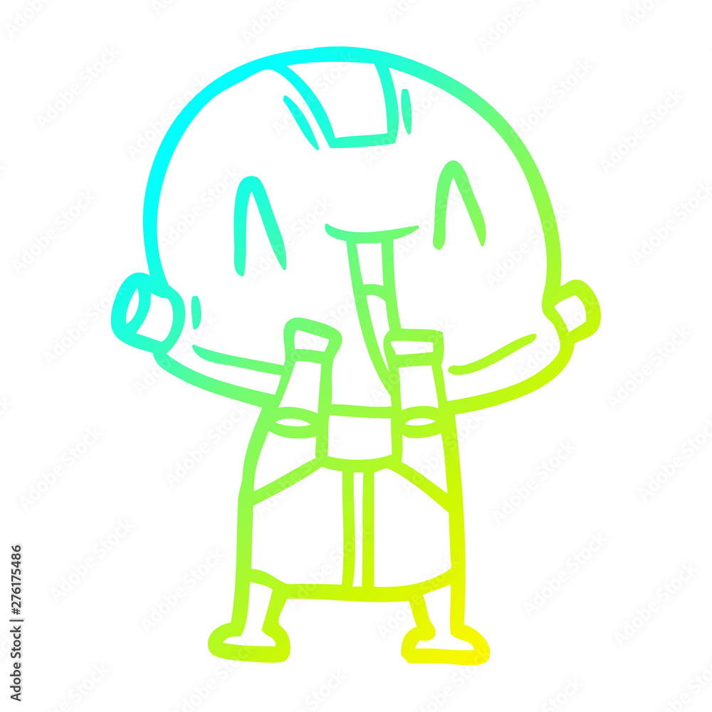 cold gradient line drawing cartoon robot cold gradient line drawing cartoon robot