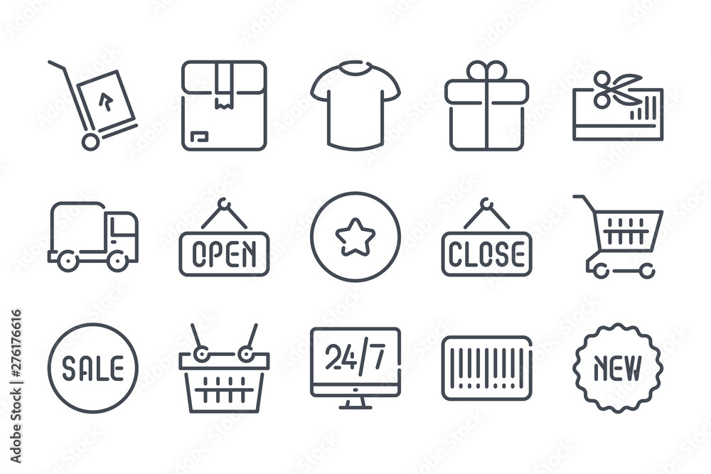Thrift and consignment shop linear icon og Vector Image