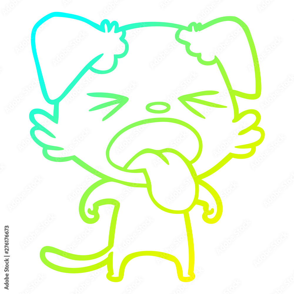 cold gradient line drawing cartoon disgusted dog cold gradient line drawing cartoon disgusted dog