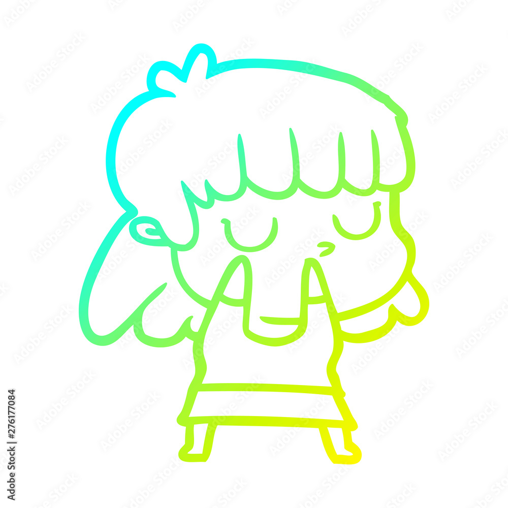 cold gradient line drawing cartoon indifferent woman cold gradient line drawing cartoon indifferent woman