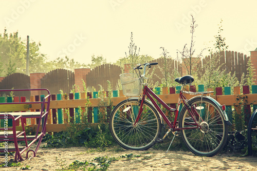 Vintage bicycle standing ne...