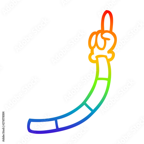 rainbow gradient line drawing cartoon retro hand gestures