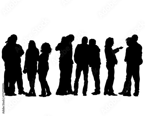 Big crowds people on white background