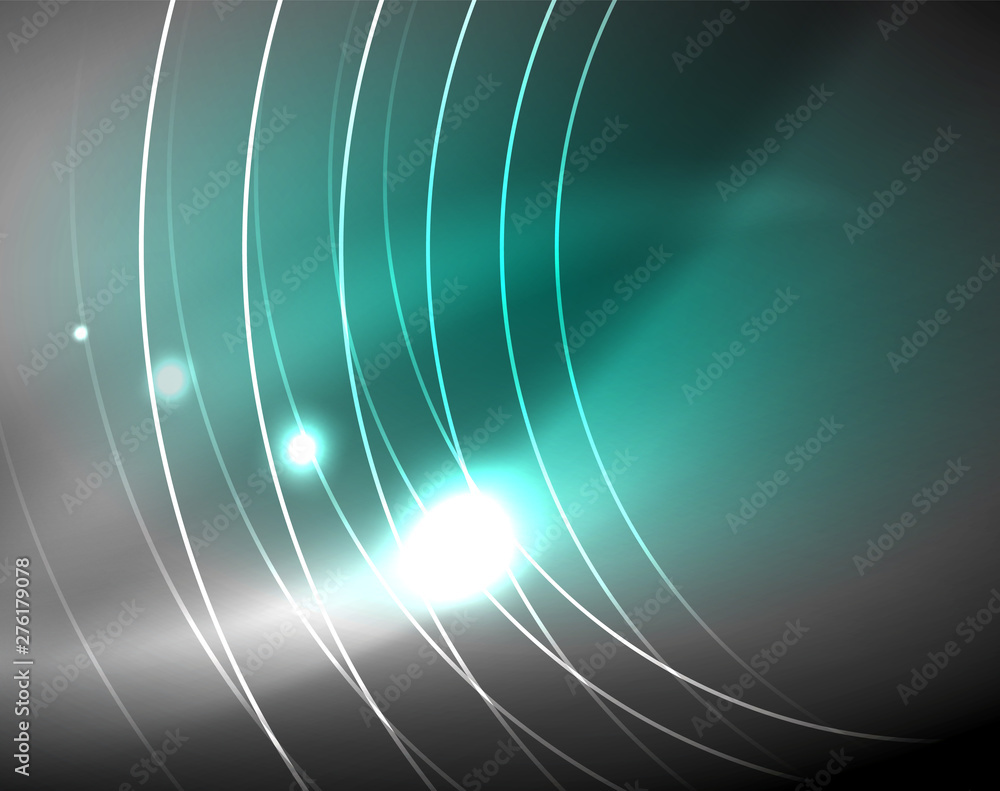 Dark space with neon color glowing lights abstract background Dark space with neon color glowing lights abstract background