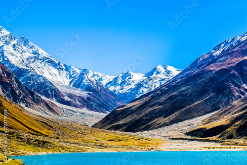 Beautiful view of mountainous lake Saiful Muluk in Naran Valley, Mansehra District, Khyber-Pakhtunkhwa, Northern Areas of Pakistan