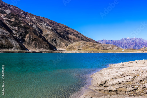 Beautiful view of mountainous lake Saiful Muluk in Naran Valley  Mansehra District  Khyber-Pakhtunkhwa  Northern Areas of Pakistan