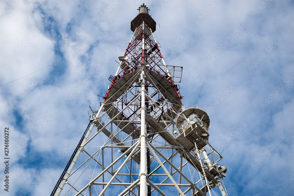 view of radio signal television tower