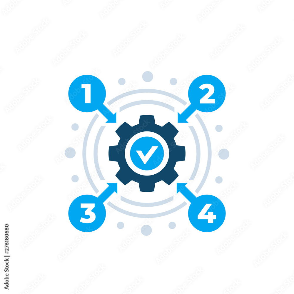 process optimization vector icon on white process optimization vector icon on white