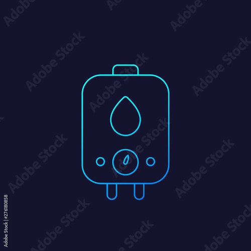 boiler, water heater vector linear icon