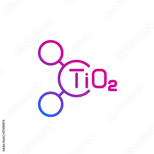 titanium dioxide molecule, vector line icon