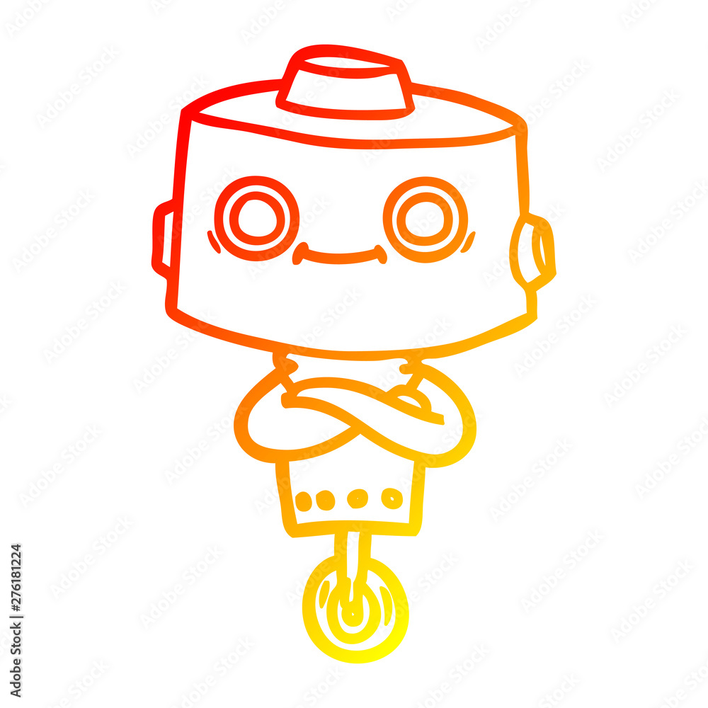 warm gradient line drawing cartoon robot warm gradient line drawing cartoon robot
