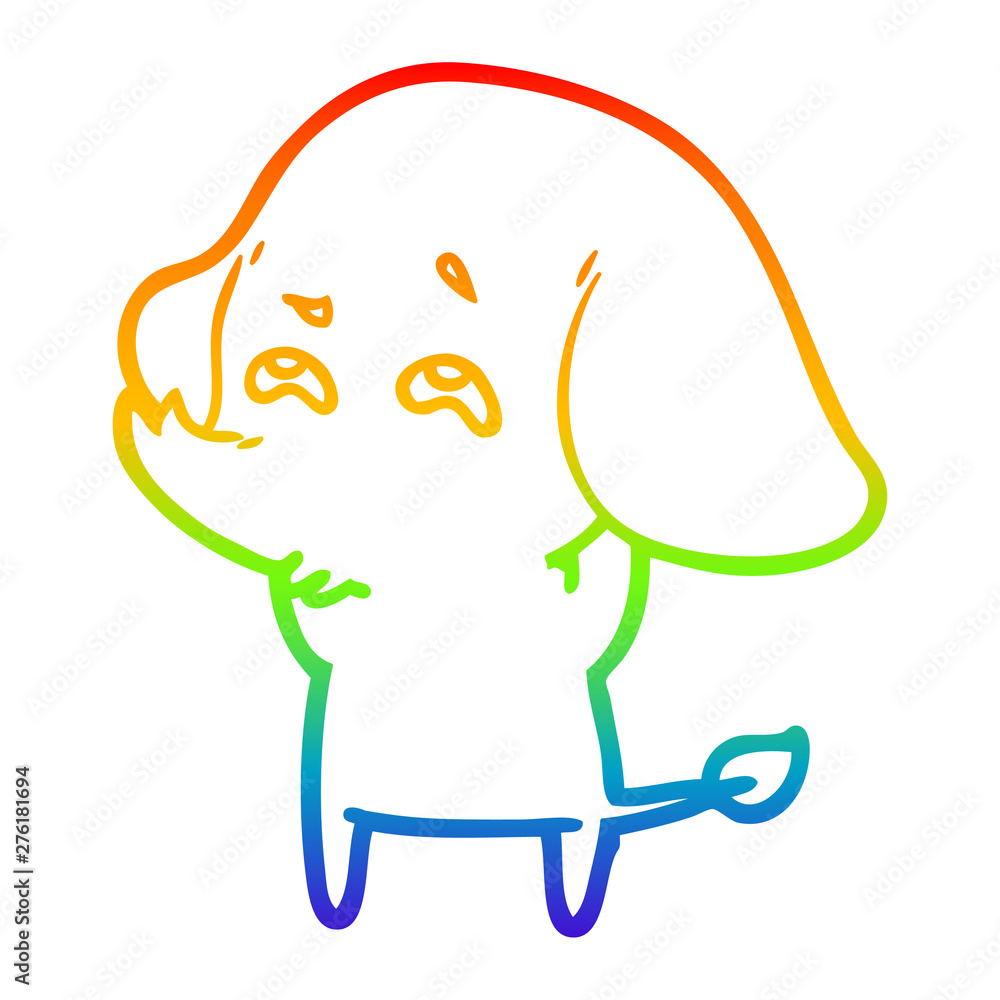 rainbow gradient line drawing cartoon elephant remembering rainbow gradient line drawing cartoon elephant remembering