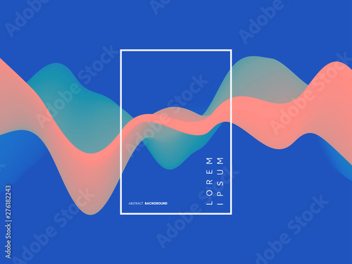 Fototapeta Naklejka Na Ścianę i Meble -  Abstract wavy background with modern gradient colors. Trendy liquid design. Motion sound wave. Vector illustration for banners, flyers and presentation.