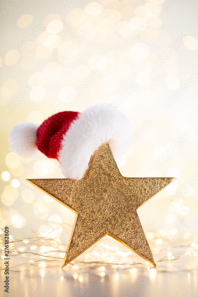 Christmas bokeh background with decorative star. Christmas bokeh background with decorative star.