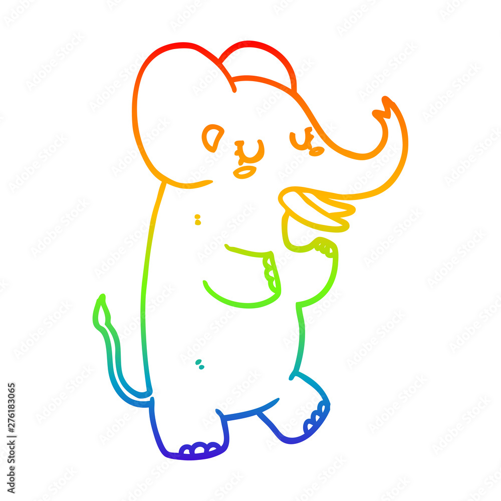 rainbow gradient line drawing cartoon elephant rainbow gradient line drawing cartoon elephant