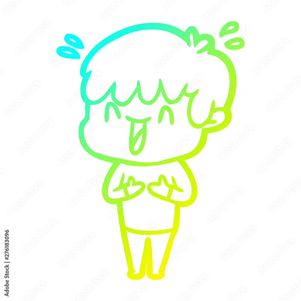 cold gradient line drawing cartoon laughing boy cold gradient line drawing cartoon laughing boy