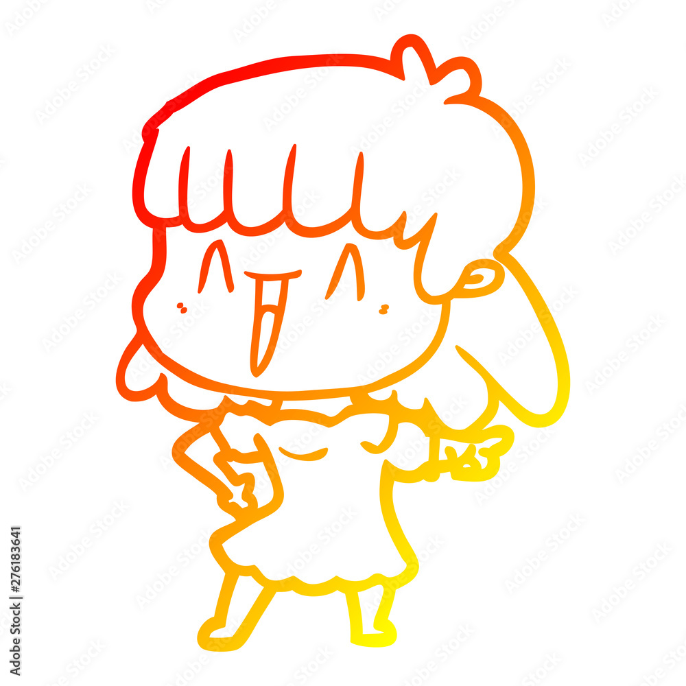 warm gradient line drawing cartoon woman warm gradient line drawing cartoon woman