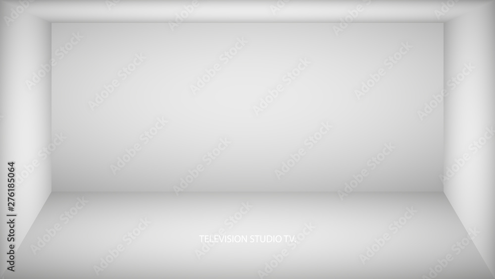 Abstract white empty room, niche with white wall, floor, ceiling, dark side without any textures, box top view colorless 3d illustration Abstract white empty room, niche with white wall, floor, ceiling, dark side without any textures, box top view colorless 3d illustration