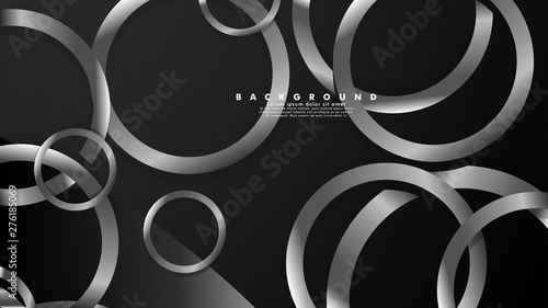 Abstract metal vector background with luxurious shiny gray circles