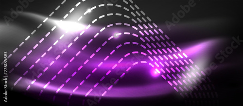 Glowing shiny neon squares abstract background, techno modern template