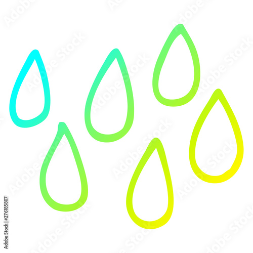 cold gradient line drawing cartoon blood droplets