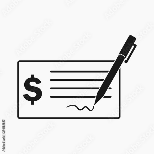 Cheque icon. Flat style vector EPS.