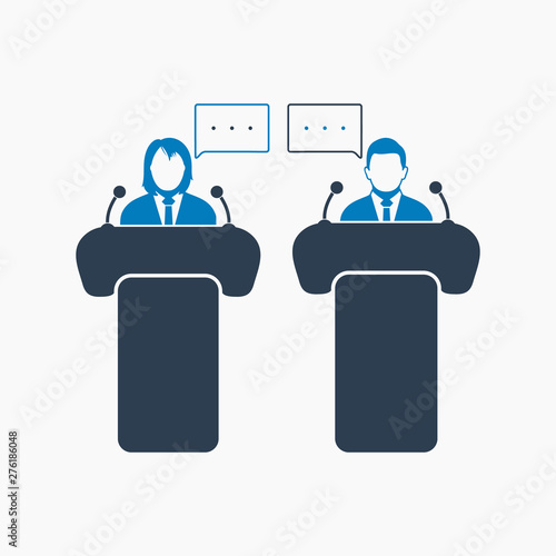 Debate icon. Flat style vector EPS.