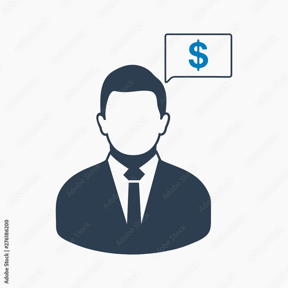 Financial manager icon. Flat style vector EPS. Financial manager icon. Flat style vector EPS.