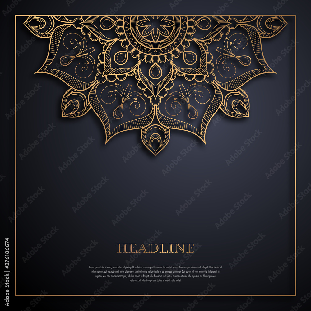 Gold and black greeting card template in retro style. Great design for any purposes: invitation, flyer, menu, brochure or leaflet Gold and black greeting card template in retro style. Great design for any purposes: invitation, flyer, menu, brochure or leaflet