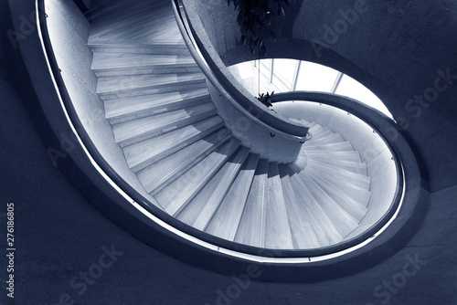 Spiral staircase. Modern building abstarct background