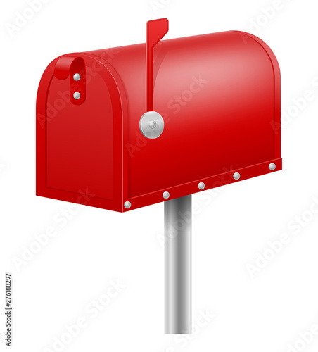 red mail box retro vintage stock vector illustration