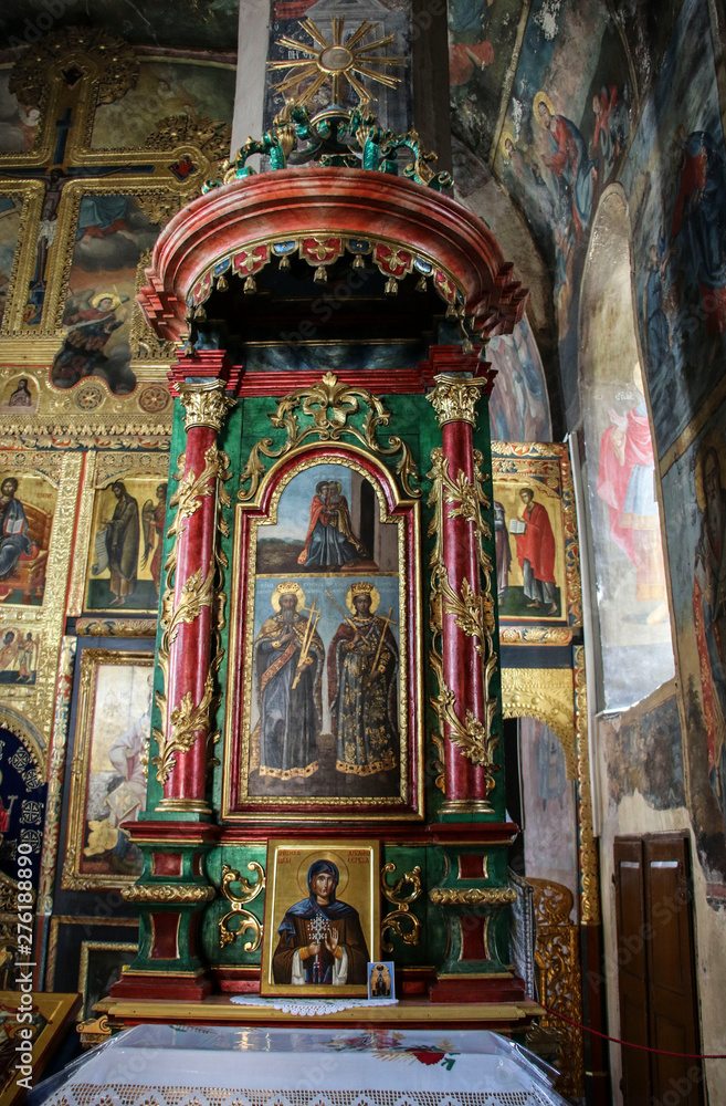 The interior of the chapel in Krusedol Monastery in Fruska Gora National Park