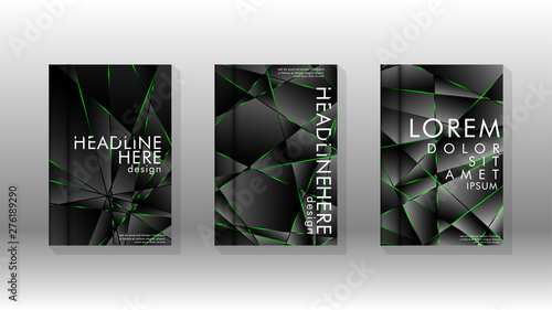 Background cover design luxurious polygon patterns.green triangle line