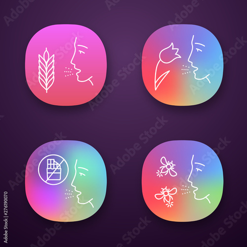 Allergies app icons set