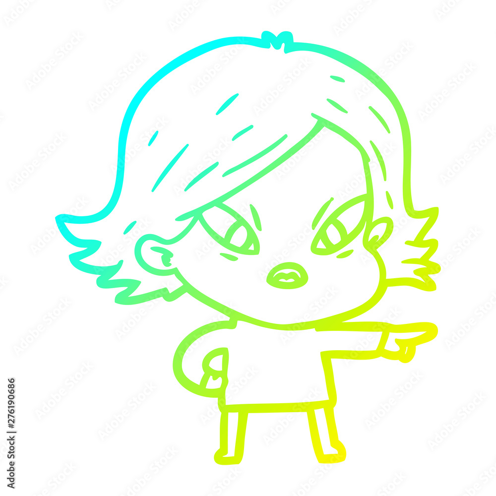 cold gradient line drawing cartoon stressed woman cold gradient line drawing cartoon stressed woman